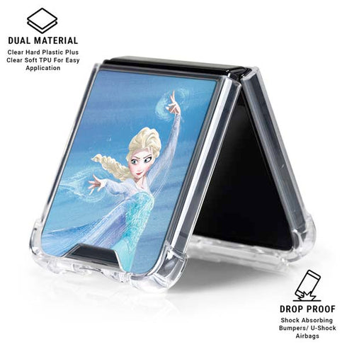 Disney Frozen Elsa Icy Powers Art Galaxy Z Flip6 Clear Case